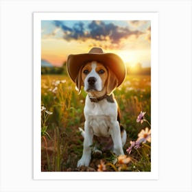 Beagle Cowboy Art Print