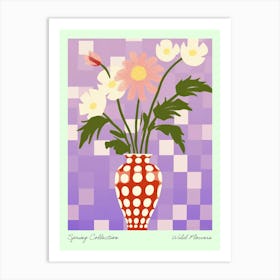 Spring Collection Wild Flowers Lilac Tones In Vase 1 Art Print