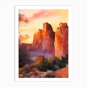 Garden Of The Gods Watercolour 4 Art Print