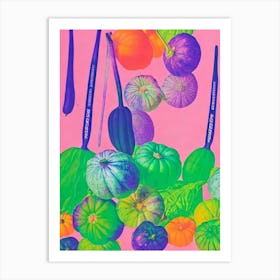 Squash Risograph Retro Poster vegetable Art Print