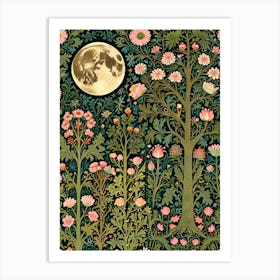 William Morris Moonlight In The Garden 1 Art Print