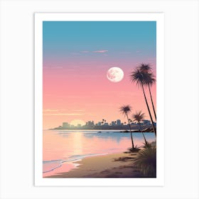 Greenmount Beach Australia At Sunset, Vibrant Painting 1 Art Print