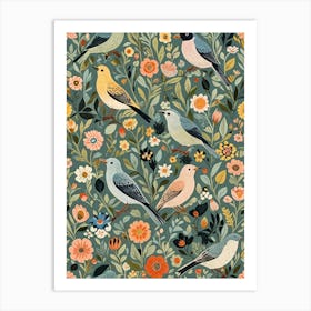 Birds In The Garden Art Print