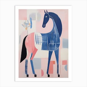 Playful Illustration Of Horse For Kids Room 4 Art Print