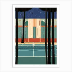 Tennis Court At Night 1 Art Print