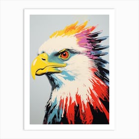 Andy Warhol Style Bird Crested Caracara 1 Art Print