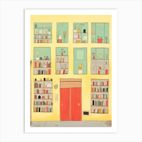 Tel Aviv The Book Nook Pastel Colours 1 Art Print