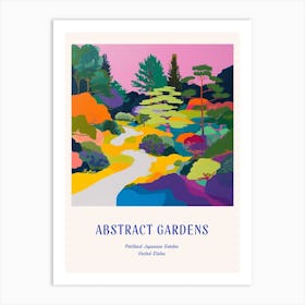 Colourful Gardens Portland Japanese Garden Usa 3 Blue Poster Art Print