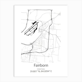 Fairborn,United States Minimalist Map Art Print