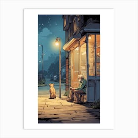 Old Man And Dog Art Print