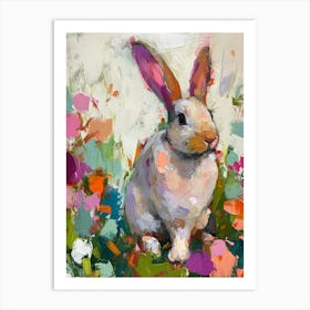 Blanc De Hotot Rabbit Painting 3 Art Print