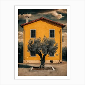 Olive Tree In Front Of House 1 Art Print