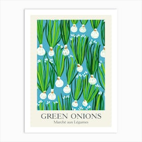 Marche Aux Legumes Green Onions Summer Illustration 5 Art Print