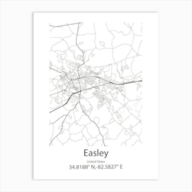 Easley,United States Minimalist Map 1 Art Print