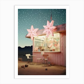 Cosmic Diner in the desert Art Print