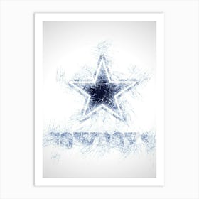 Dallas Cowboys Sketch Drawing Art Print