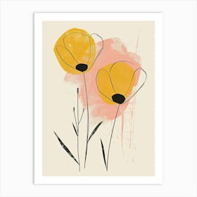 Honolulu Flower Market Boho Minimalist Style Art Print