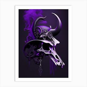 Animal Skull Purple Stream 1 Punk Art Print