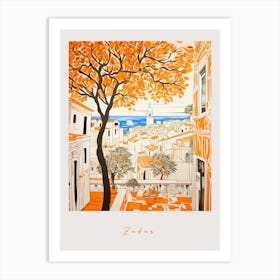 Zadar Croatia 2 Orange Drawing Poster Art Print