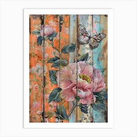 Butterfly And Flowers 15 Art Print