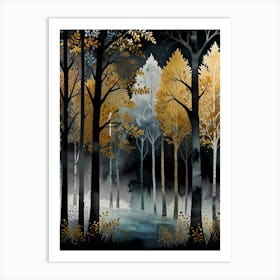 Forest At Night Poster