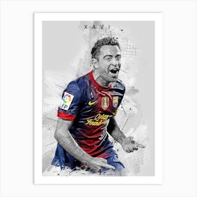 Xavi 2008 09 Uefa Champions League Fc Barcelona Football Player Art Print