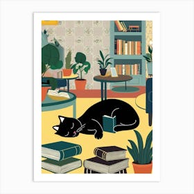 Cat In The Living Room 1 Art Print