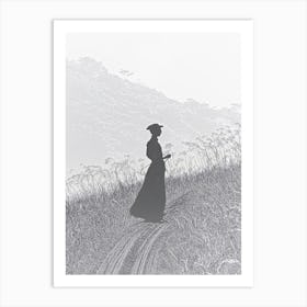 Woman Walking Down A Road Art Print