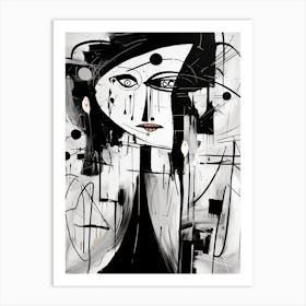 Emotions Abstract Black And White 5 Art Print