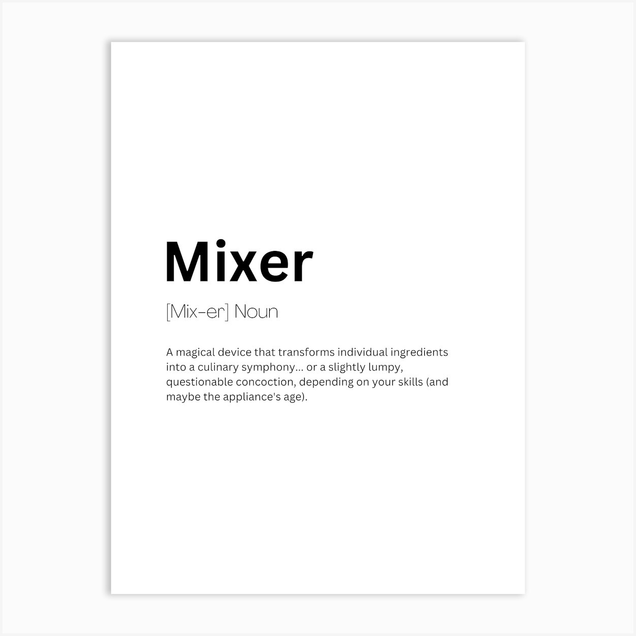 Mixer Definition Meaning Art Print by Kaigozen