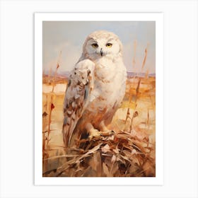 Bird Painting Snowy Owl 3 Art Print