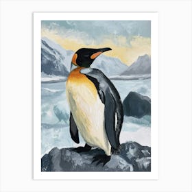 King Penguin Laurie Island Colour Block Painting 1 Art Print