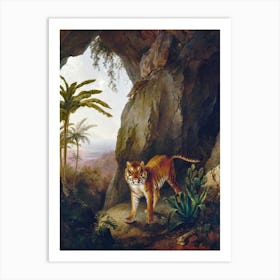 Vintage Tiger In The Jungle Art Print