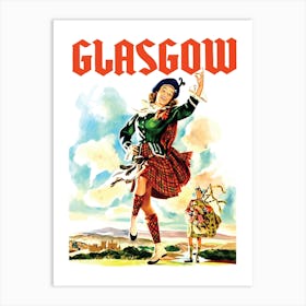 Glasgow, Dancing Woman in National Costume Art Print