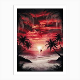 Sunset At The Beach 13 Art Print