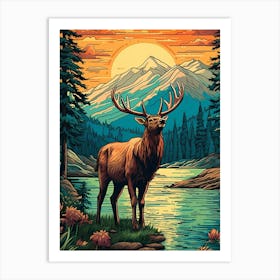 Elk In The Mountains Art Print