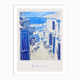 Dubrovnik Croatia 2 Mediterranean Blue Drawing Poster Art Print