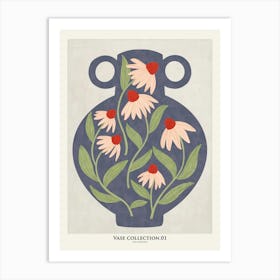 Vase and daisies Art Print