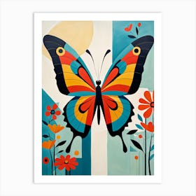 Modern Screen Print Butterfly I Art Print