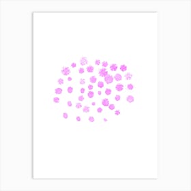 Abstract Pink Dot Pattern – Minimalist Watercolor Art Art Print