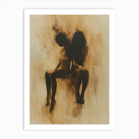 Two Women Sitting On A Bench 7 Art Print