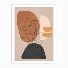 Abstract Minimal Plant 3 Art Print