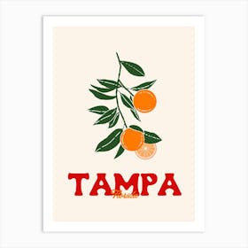 Tampa Florida City Plants Coastal Wall Art Art Print