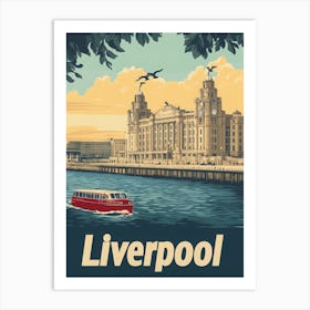 Aihrgdesign A Vintage Travel Poster Of Liverpool Featuring Th Be556fa5 3d67 46d2 9a5d 636d2052a35f 2 Art Print