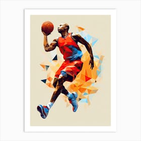 Basketball Player minimalism Art Print