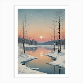 Winter Sunset no1 Art Print