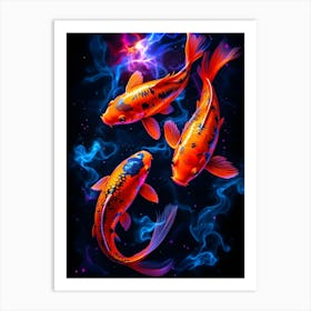 Koi In The Cosmic Flow Art Print