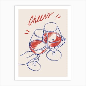 Cheers Art Print Bar Car Art Wine Art Print