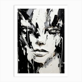 Emotions Abstract Black And White 4 Art Print