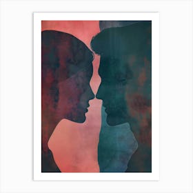 Silhouette Of A Couple 1 Art Print